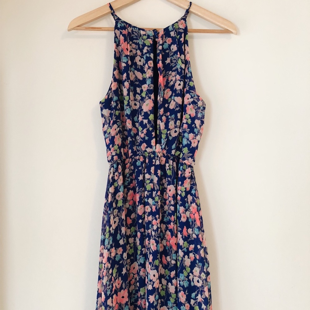 Lush Blue Flowers Dress